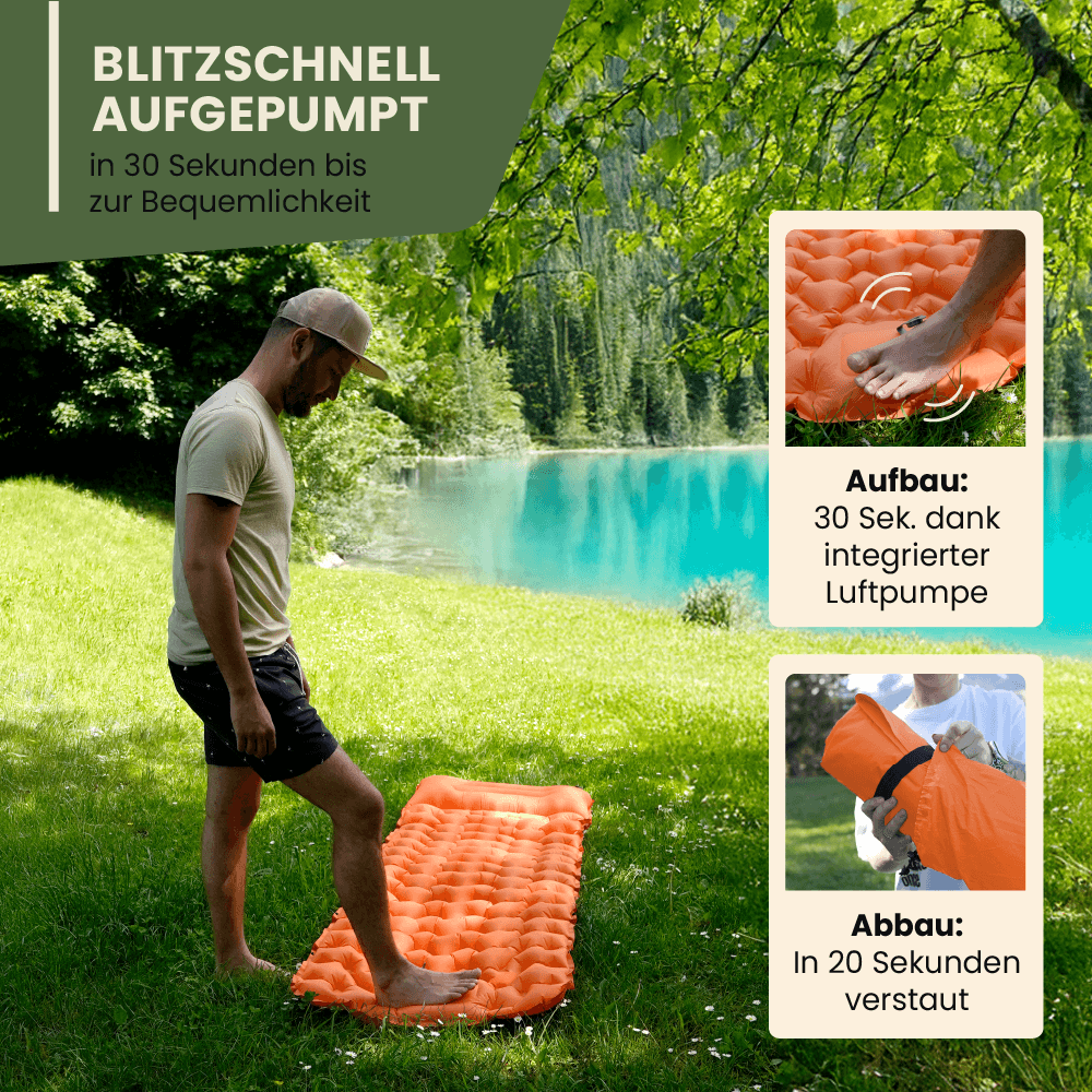 Ultraleichte & kompakte Isomatte — perfekt für Wanderungen