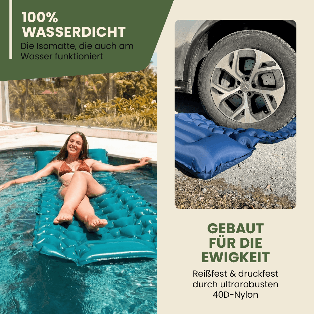 Ultraleichte & kompakte Isomatte — perfekt für Wanderungen